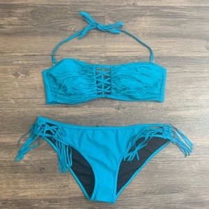 NWT! Plunge Two-Piece Tassel Bikini Set